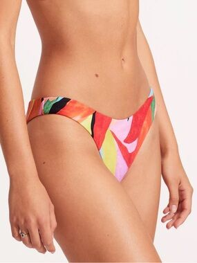 Seafolly Tropfest Reversible high cut bikini bottom NWT
